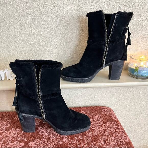 Frye Jen Shearling Short Waterproof Winter Boots Size 9 Black - Picture 4 of 15